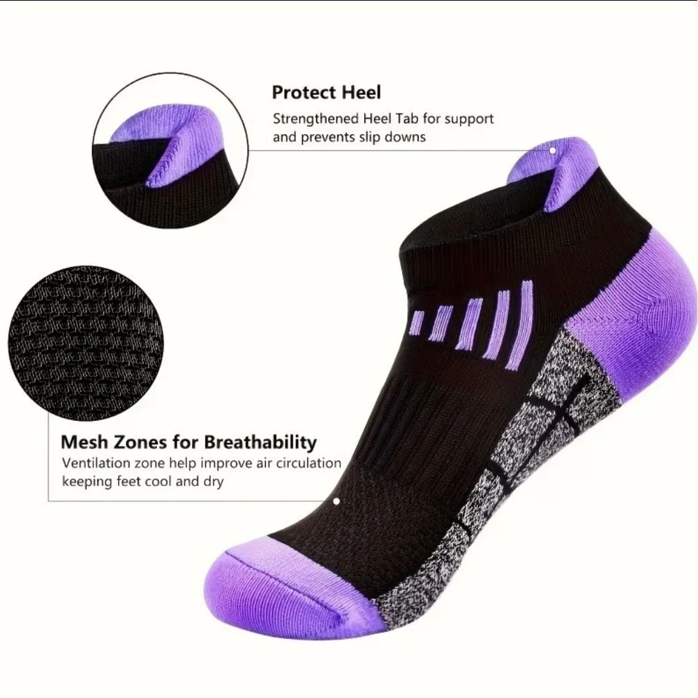 Calcetines Deportivos Coloridos Para Mujer 6 Pares Corte Bajo Nuevos Tallas 7-10